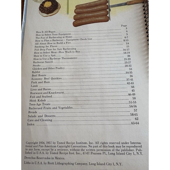 Big Boy Barbecue Spiral Cook Book Vintage 1963 Outdoor Cooking - Picture 5 of 12